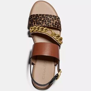 NWT Coach Heather Leopard Print Calf Hair Leather Sandals G4777 Size 7.5B EU38